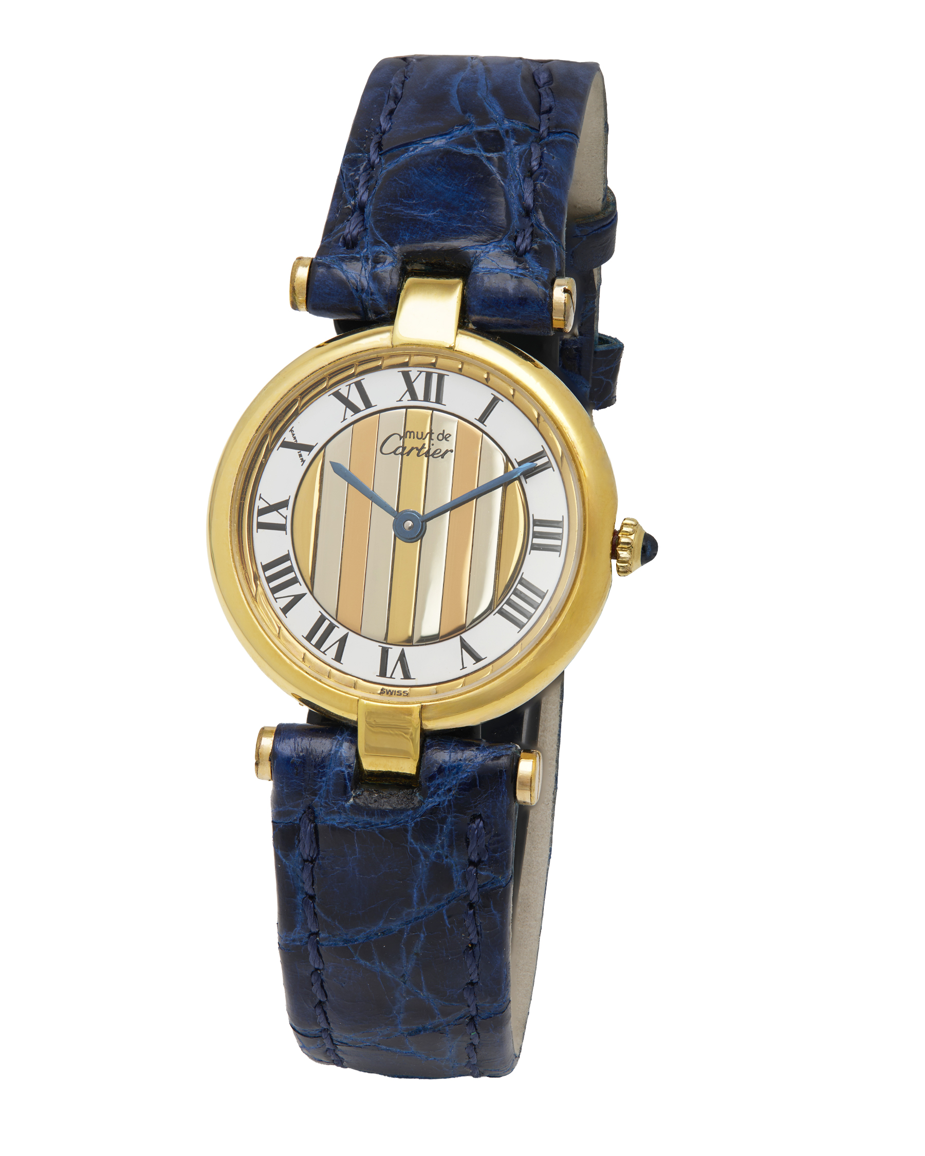 Cartier vendome must de cartier vermeil quartz 24 trinity color dial-1
