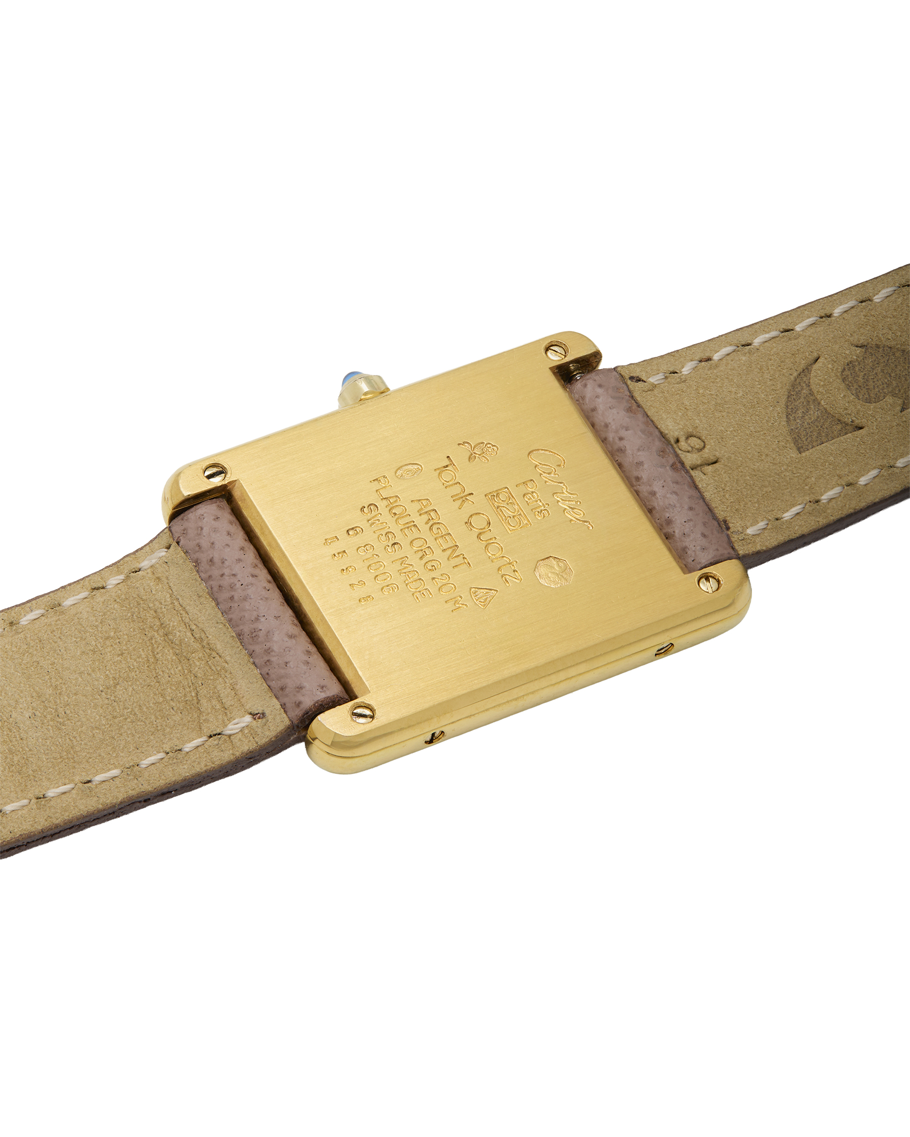 Cartier tank vermeil must de cartier quartz 24 mm ivory dial roman-4