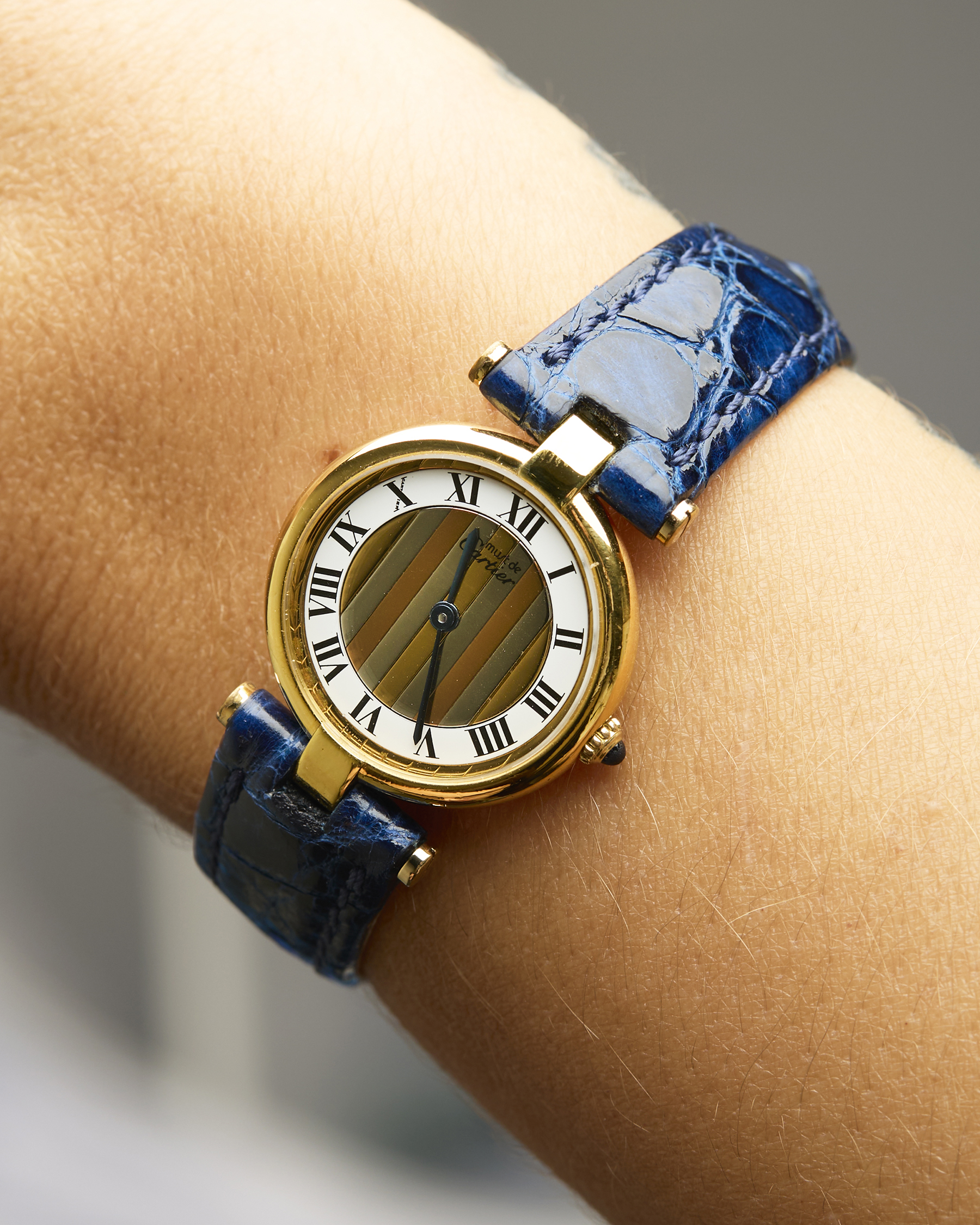 Cartier vendome must de cartier vermeil quartz 24 trinity color dial-7