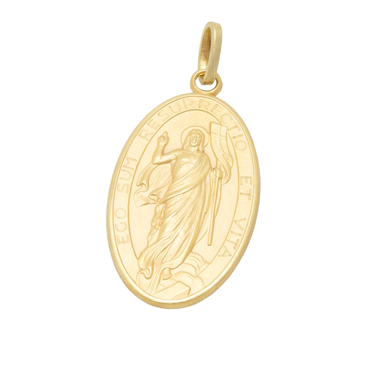 Ciondolo cristo risorto in oro giallo 18 kt-1