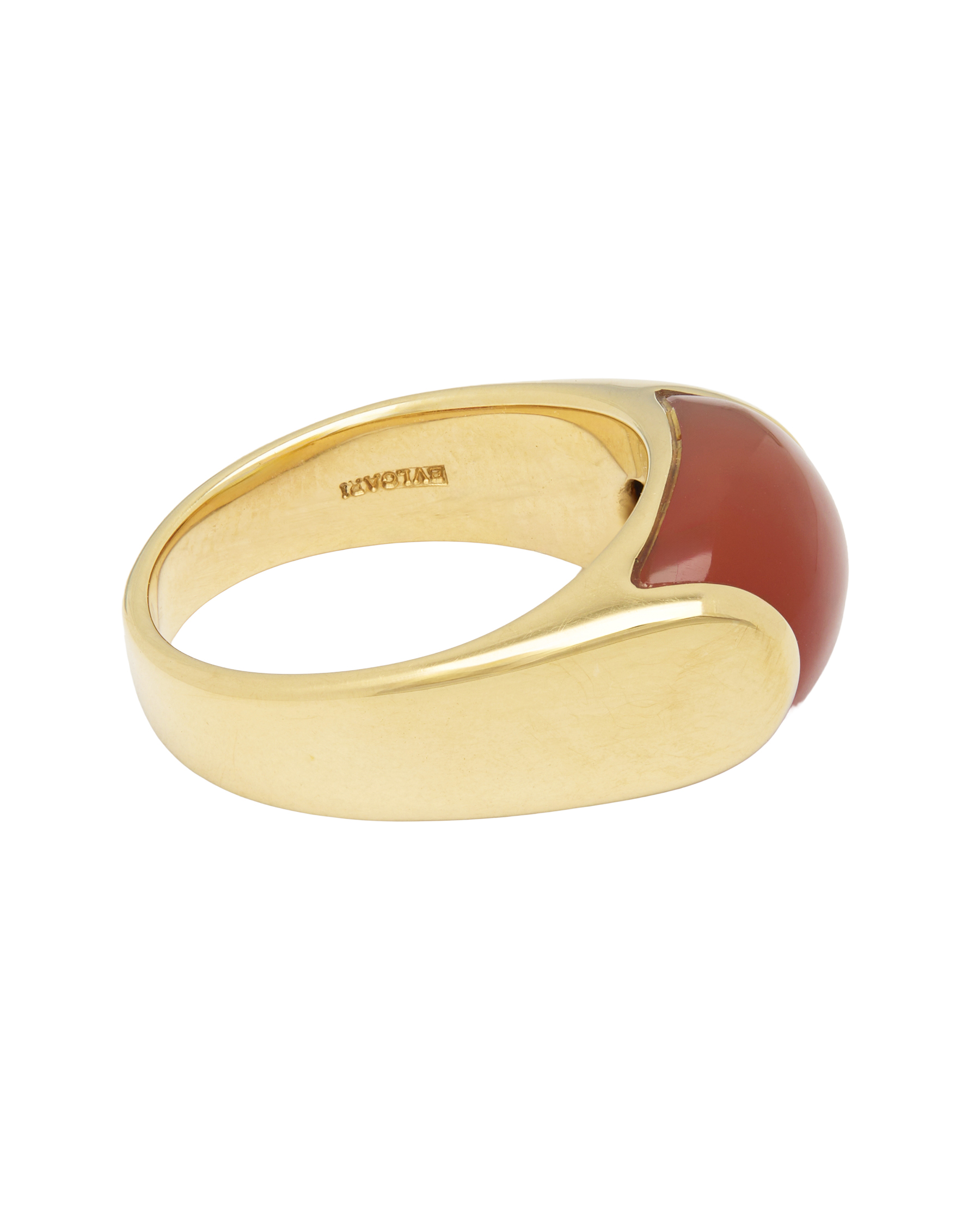 Anello bulgari tronchetto oro giallo e corniola-2