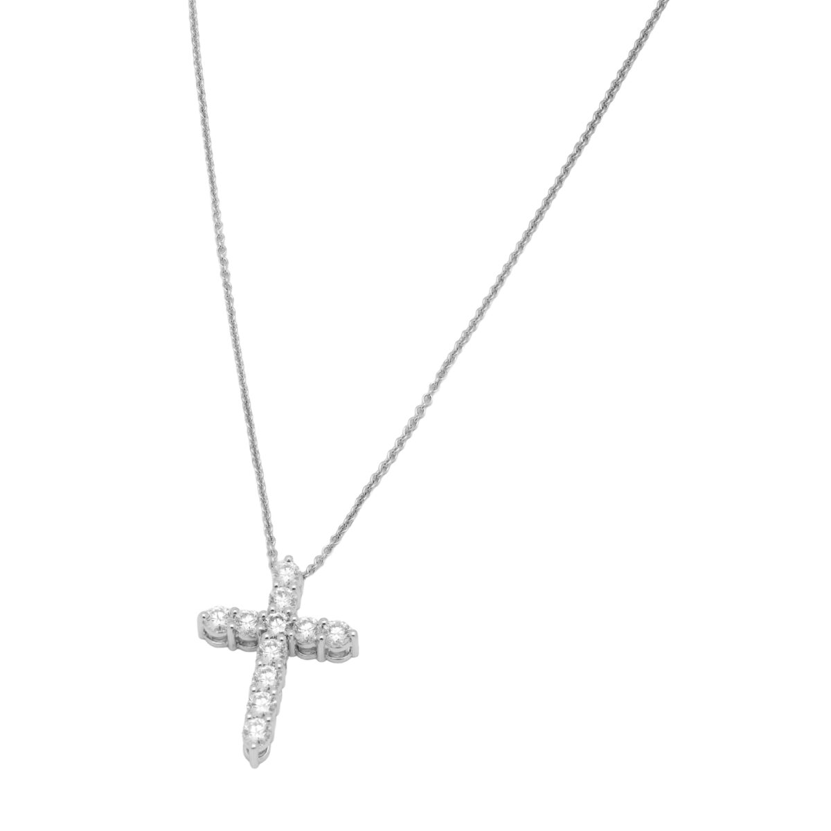 Catenina graff con ciondolo croce e diamanti-1