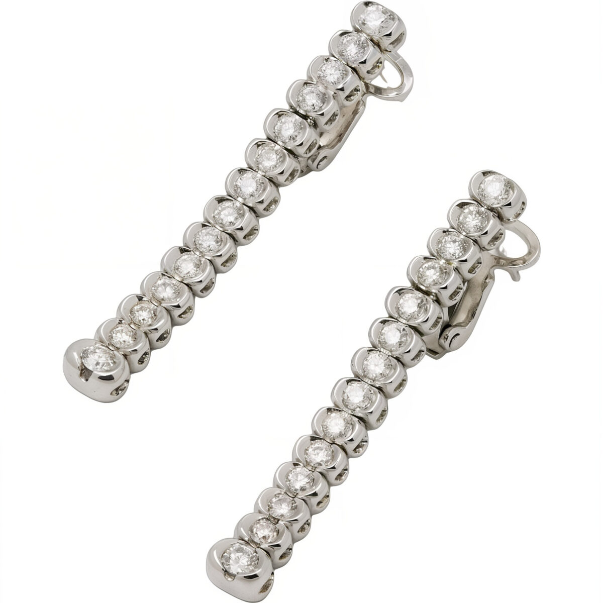 Orecchini tennis oro bianco con diamanti-1