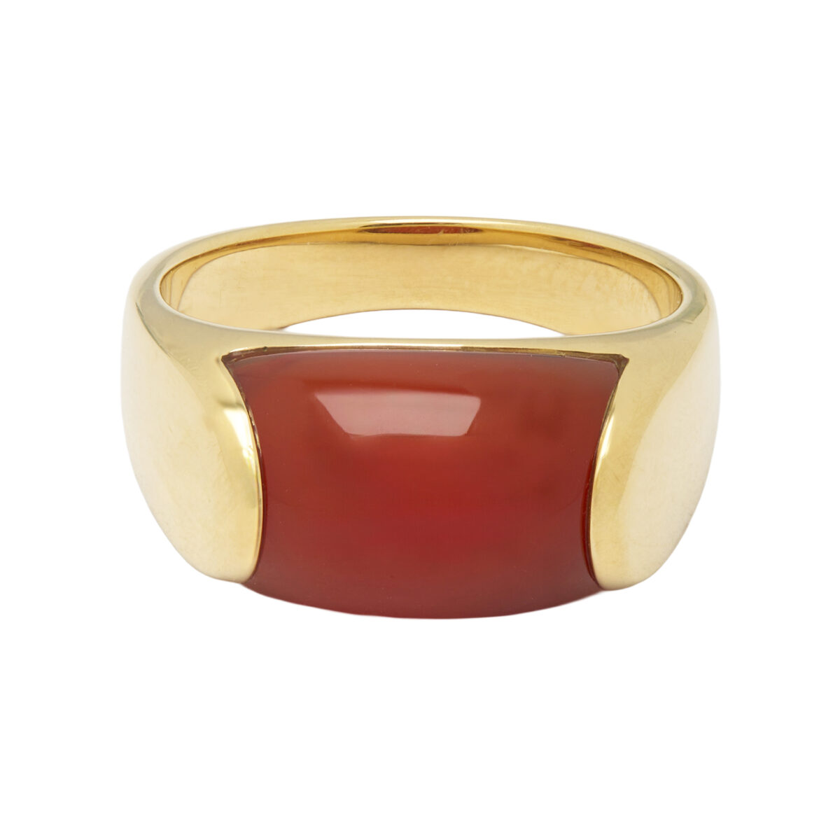 Anello bulgari tronchetto oro giallo e corniola-1